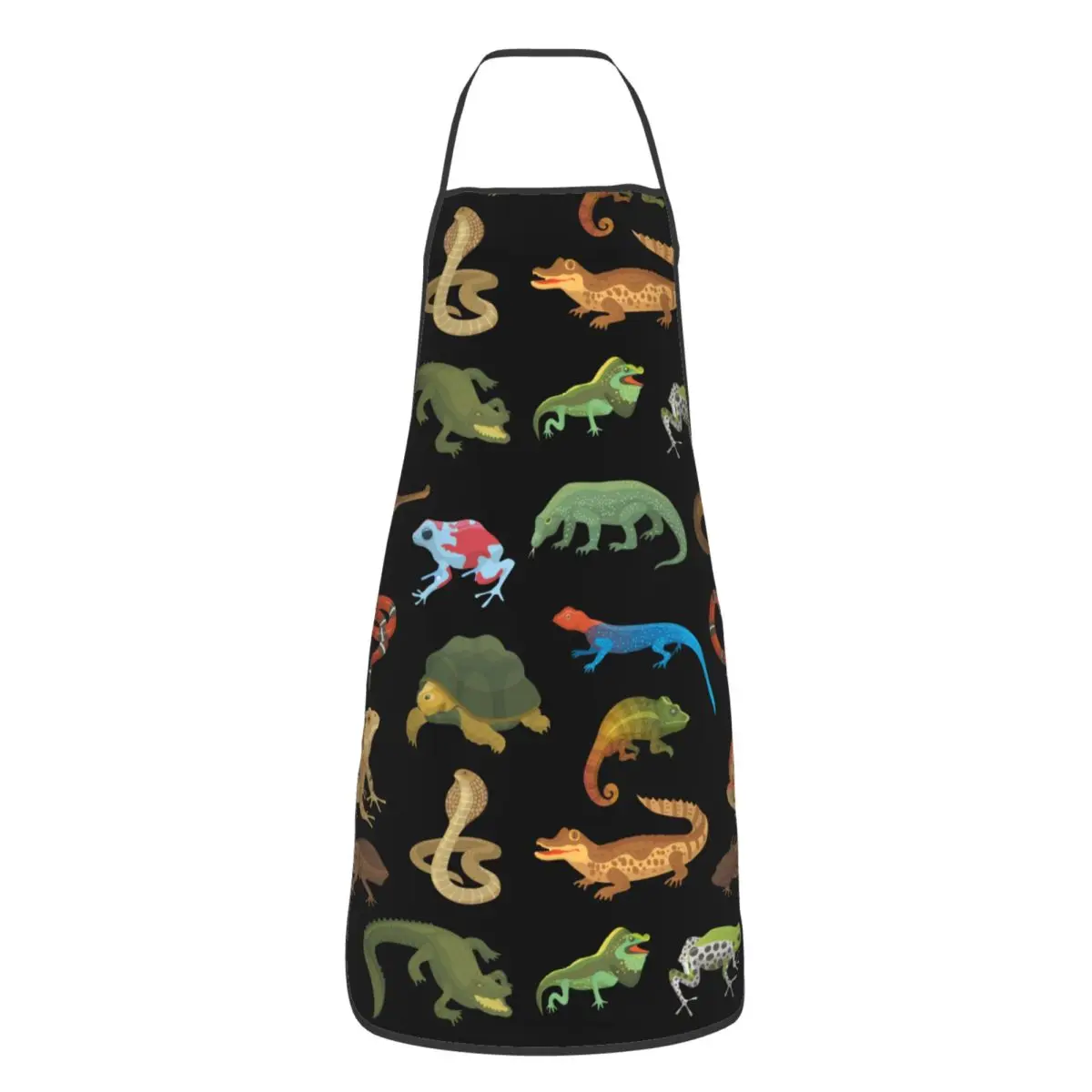 Custom Unisex Lizard Chameleon Snake Turtle Crocodile Bib Apron Adult Chef Tablier Cuisine for Cooking Kitchen Painting