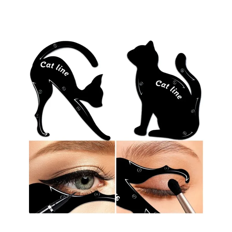 Eyeliner Schablonen, mattes PVC-Material rauchige Lidschatten applikatoren führen Schablonen werkzeug