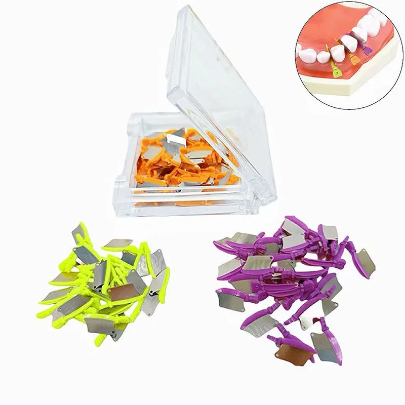50Pcs/Box Dental Wedge Teeth Interproximal Plastic Fender Wedge With Protection Steel Matrix Protects Gingiva Blades Wedge Prime