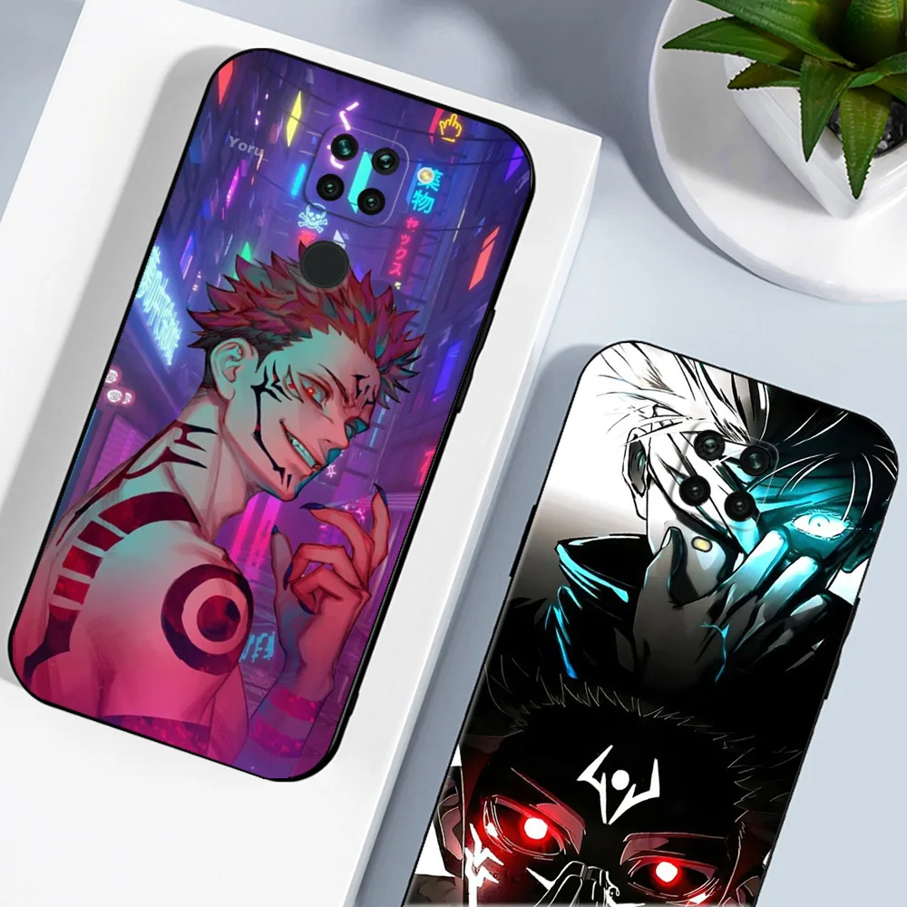 Funda de tpu negra para Xiaomi Redmi 9T Note 9T Note 10 8 8T 7 5G 4G Pro 10S Jujutsu Kaisen Sukuna