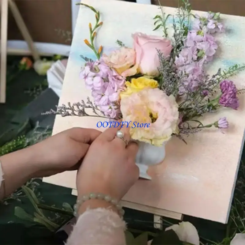 367A Wall Mounted Half Vases White Unique Wall Hanging Flower Pot for Home Office Cafe DIY Oil Painting Props Easy to Install