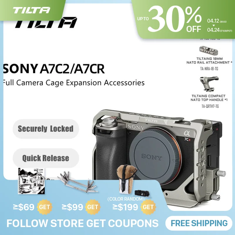 

Полная клетка для камеры TILTA для Sony a7C II/a7C R для Sony A7 C 2 R TA-T60-HCC-TG Полная клетка с полуклепой и приемниками холодного башмака