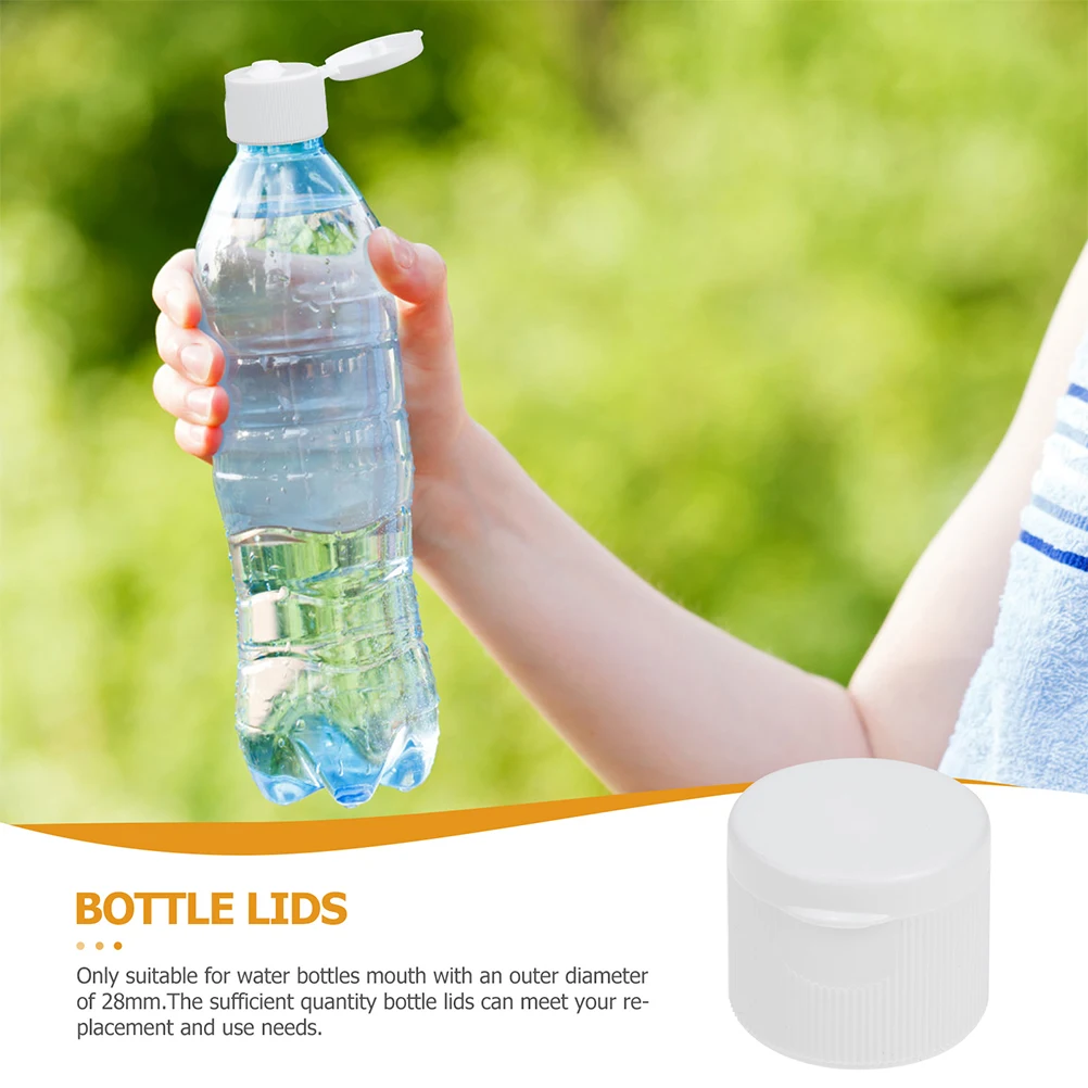

40pcs Sports Water Caps Replacement Lids Leakproof Plastic Bottle Covers For 28Mm Bottles Wide Mouth Spout Caps Reusable Sealing