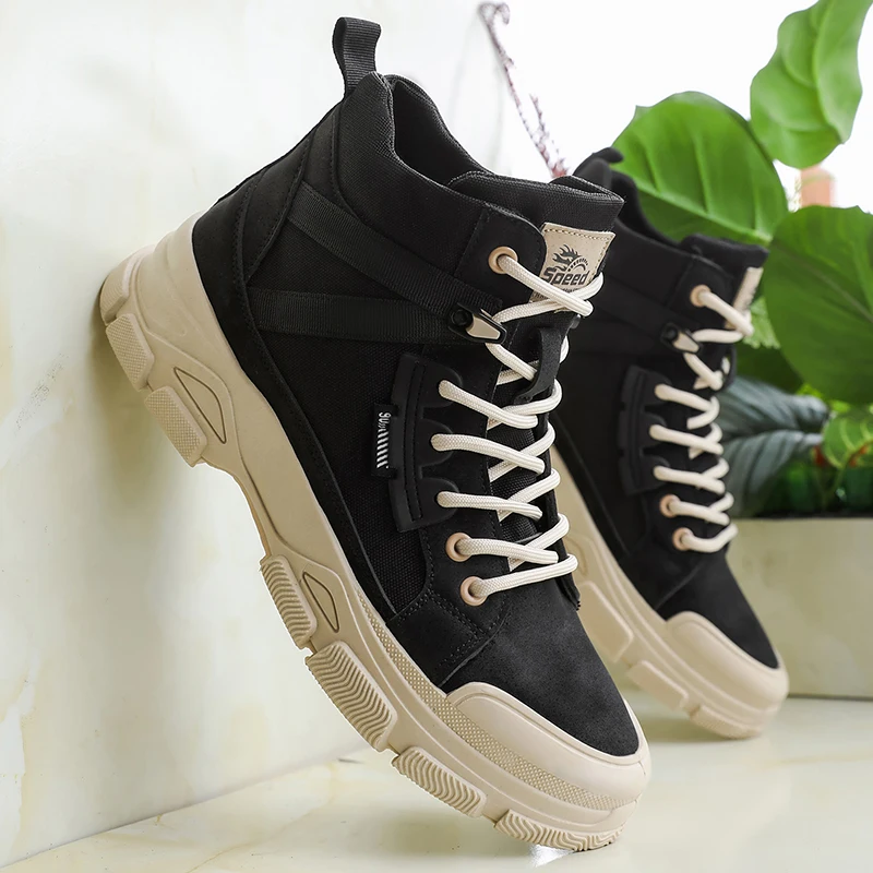 New drop! Men's High-Top Casual Sports Boots - Plus-Size, Trendy Versatile, All-Season Commuting, New Tactical Ankle Boots