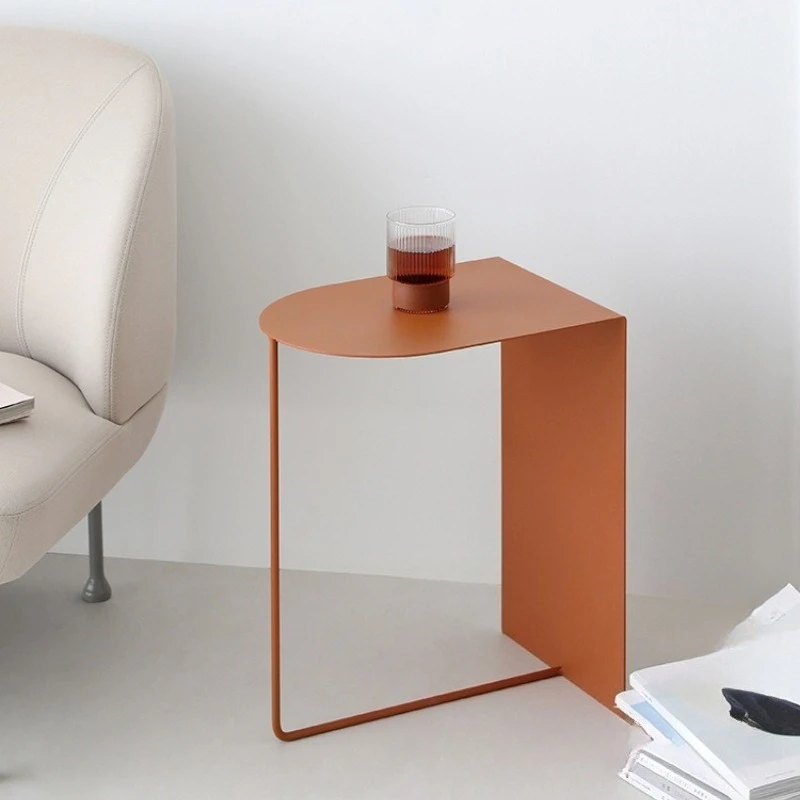 

Internet celebrity Nordic simple wrought iron edge table modern living room sofa small coffee table mini corner bedroom bedside