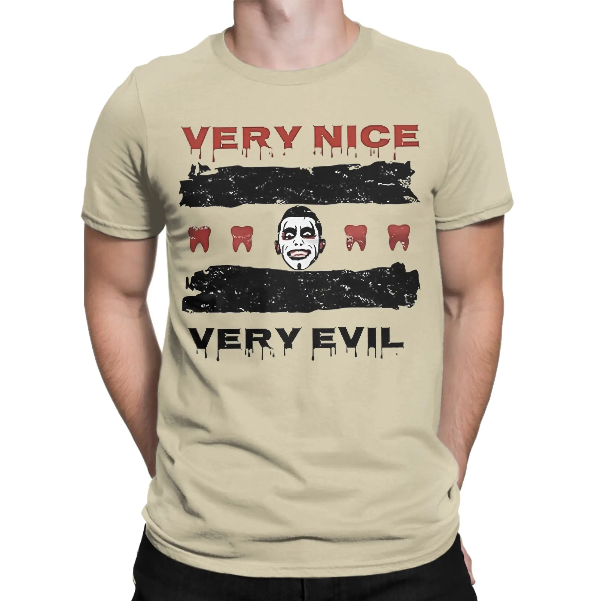 Camiseta Danhausen Very Nice Very Evil para hombre, camisetas 100% de algodón, camisetas impresionantes de manga corta con cuello redondo, camisetas para adultos