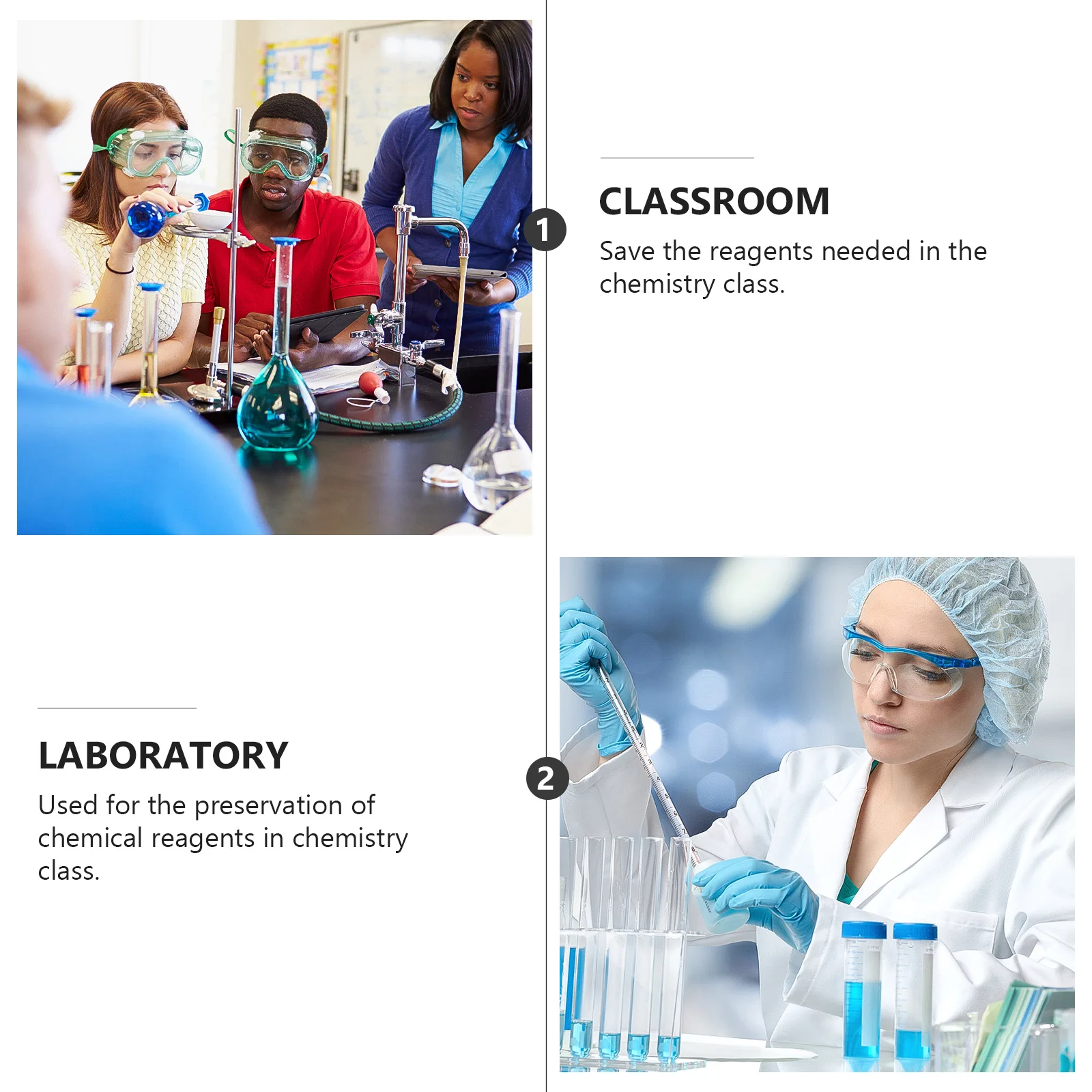 

20 Pcs Reagent Bottle Reusable Small Chemical Sample Container Liquid Packaging Laboratory Bottles Plastic