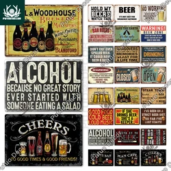 Putuo Decor Funny Beer Tin Sign Plaque Metal Plate Vintage Iron Poster Wall Art Painting for Pub Club Man Cave Bar Decoration