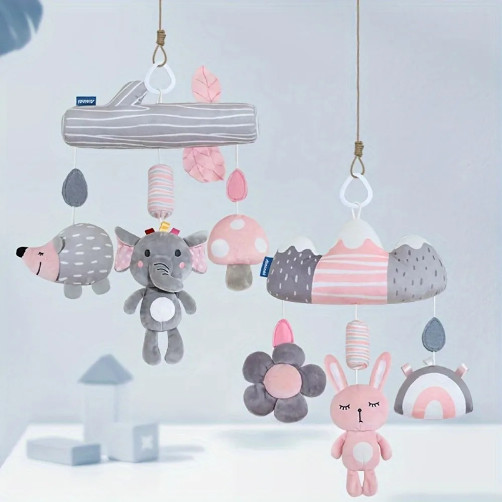 

Baby Soft Hanging Rattle Crinkle Squeaky Toy Baby Toys Animal Ring Plush Stroller Infant Car Bed Crib Travel Activity Wind Chime