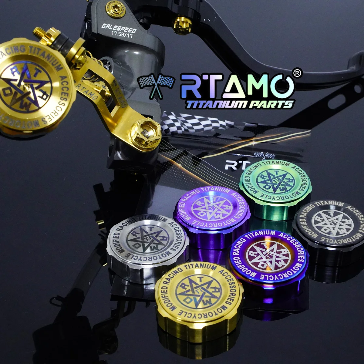 RTAMO Titanium Oil Cup Cover (Small) Brake Fluid Reservoir Cap for Frando/Adelin Galespeed Brembo 15cc Oil Tank