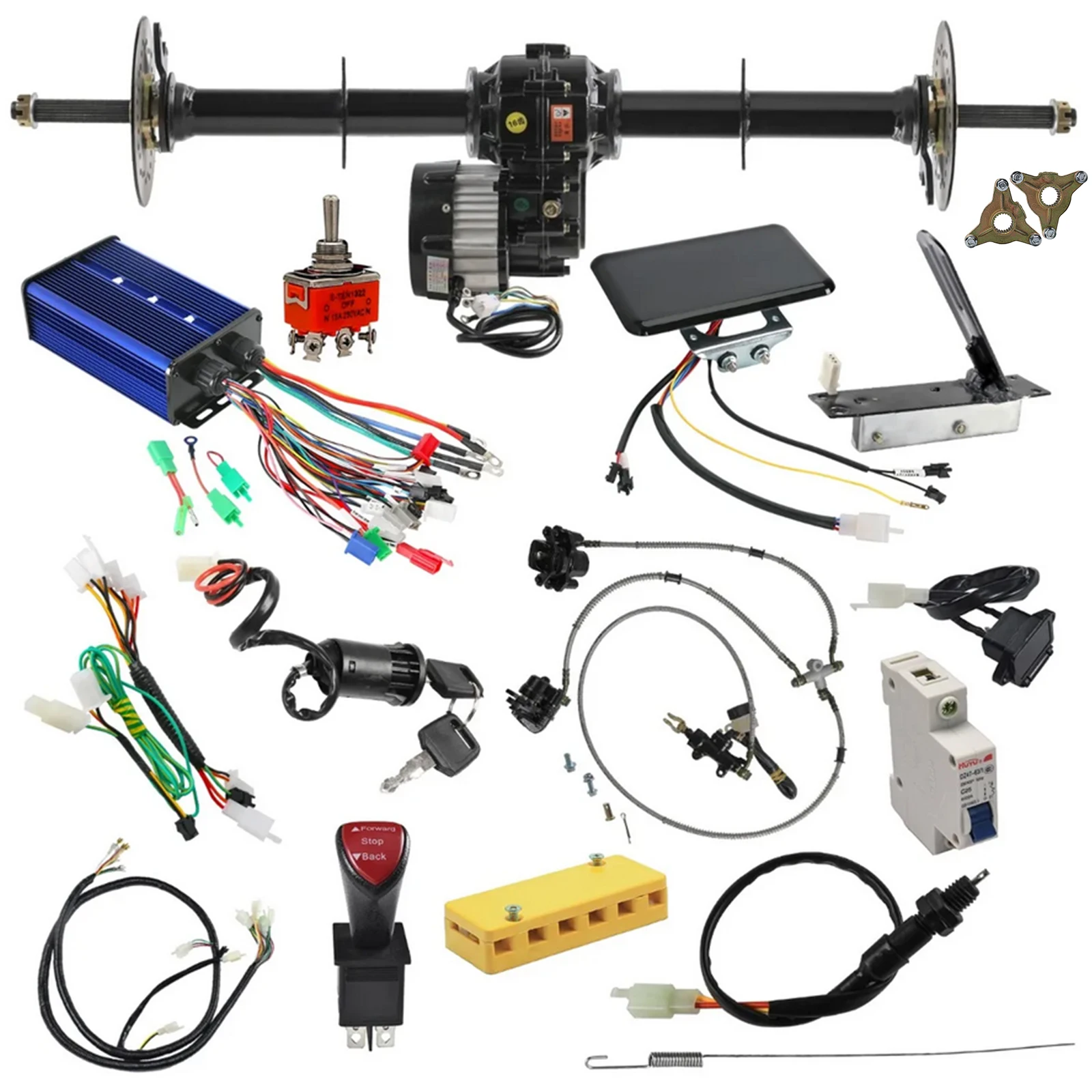 

TDPRO 40‘’ Rear Drive Axle +48V 1000W Electric Differential Motor ATV UTV Go Kart Quad