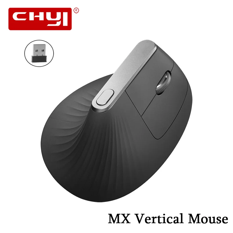 CHYI – souris verticale ergonomique sans fil, périphérique optique USB de jeu sain pour ordinateur fixe et portable, main droite