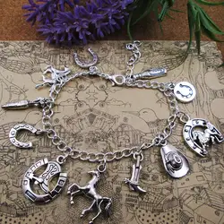 My Cowboy Rides Horses Western Love the Rodeo Jewelry pendant Bracelets Birthday Gift
