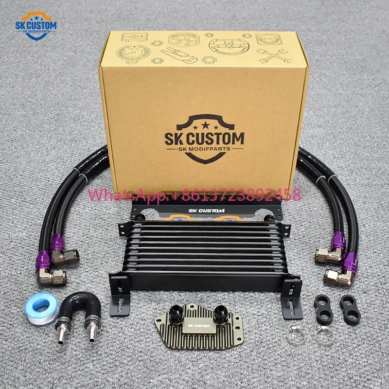 Aluminum Engine Oil Cooler Kit for Ca-dillac LSY Racing Oil Cooling Radiator With Adapter Braided Hose Full Set