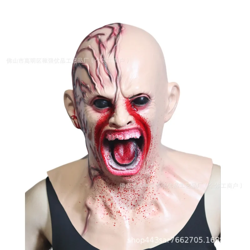 

2025 Halloween Horror Mask Zombie Vampire Haunted House Alien Infected Zombie Ghost Latex Hood