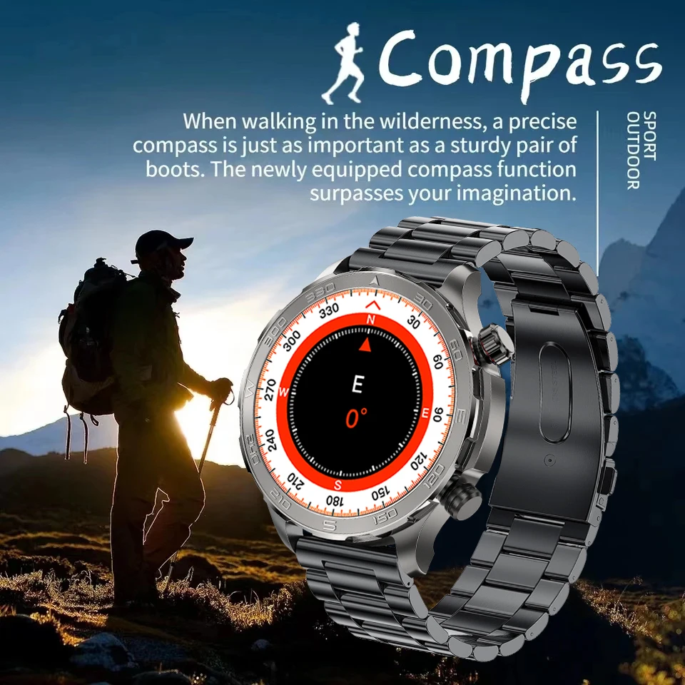 For HUAWEI GT5 Pro GPS NFC Smart Watch Men 360*360 AMOLED Screen Heart rate Bluetooth Call IP68 Waterproof Man Smartwatch 2024