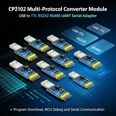 CP2102 USB to TTL/RS232/RS485 Multiprotocol Converter Module, FT232 Alternative