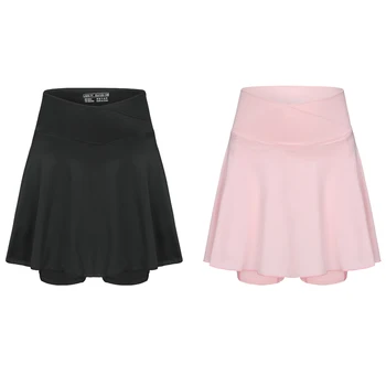 Girls Tennis Athletic Skort 4 Girls Tennis Athletic Skirt with Side Pocket Shorts High Waist Active Skort for Girls Kids Teen FW103 4