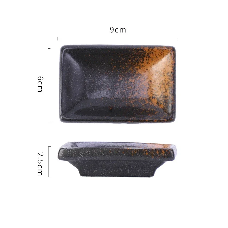NONE 4Pcs Keramik Rechteck Kleine Sauce Gericht Japanischen Stil Aroma Sushi Senf Platte Sojasauce Kirschblüte Pfeffer Tablett Hause 5