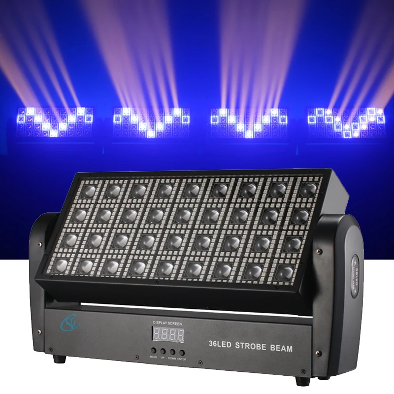 Party Light 200W LED RGB Beam Square Moving Head Stage Strobe Light With 36Pcs Warm White Light For Disco Bar