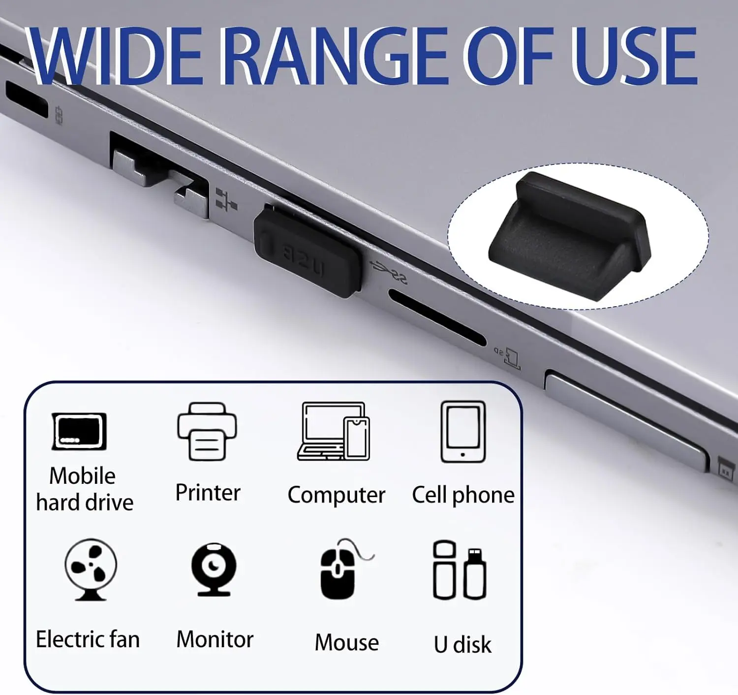 USB الغبار التوصيل شاحن ميناء غطاء غطاء أنثى جاك واجهة العالمي سيليكون الغبار USB-A منافذ حامي الكمبيوتر المحمول المحمول #3