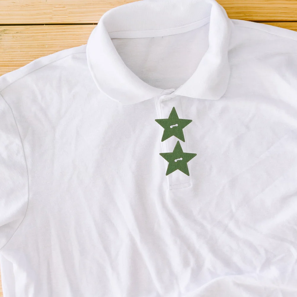 

100Pcs Vintage Wooden Star Buttons Colorful Two Holes for Sewing Crafts Scrapbooking Clothes Replacement 25mm Geometric Buttons