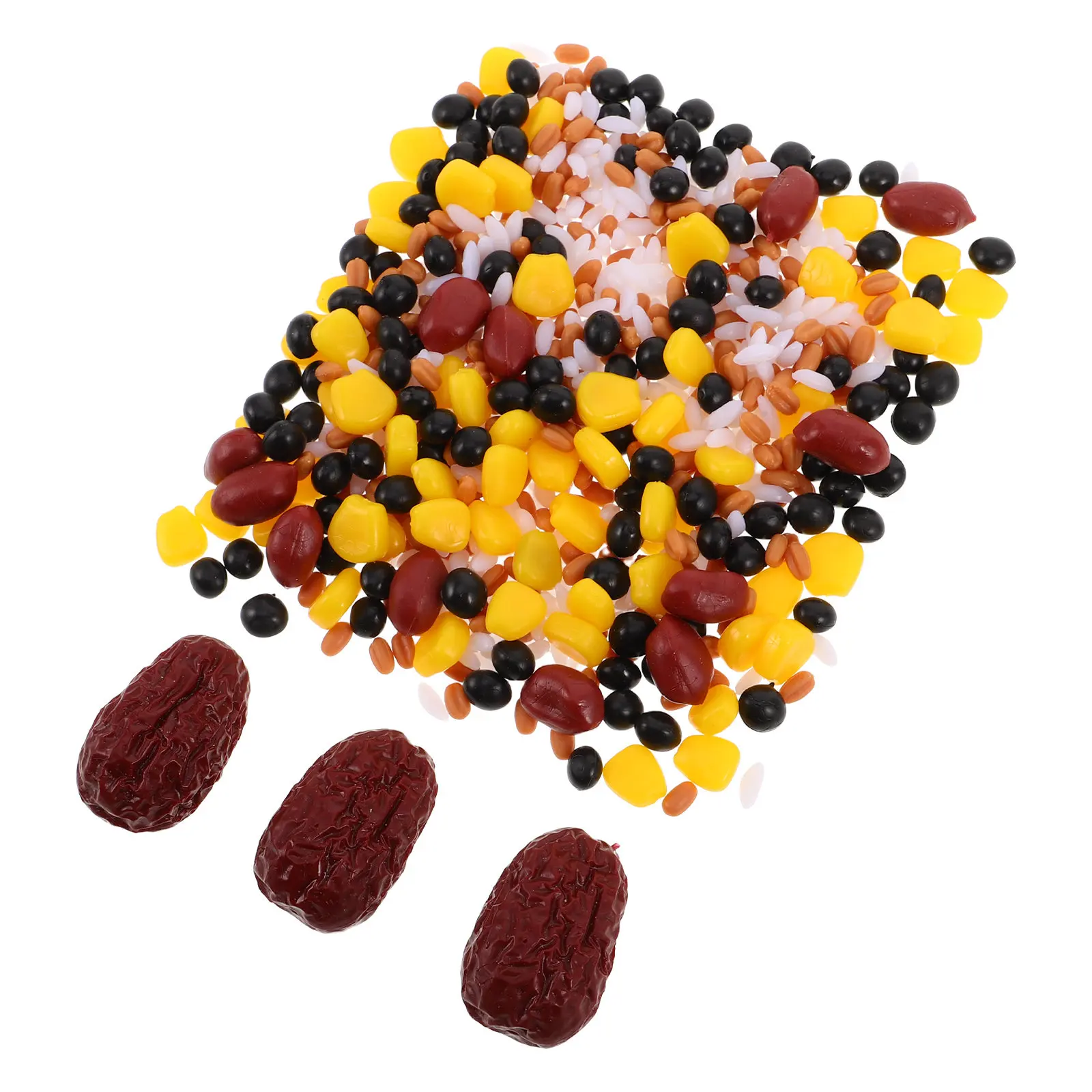 

100G Realistic Artificial Grains Set Soybeans Corn Kernels Rice for Table Decor Kitchen Display Photography Props Education