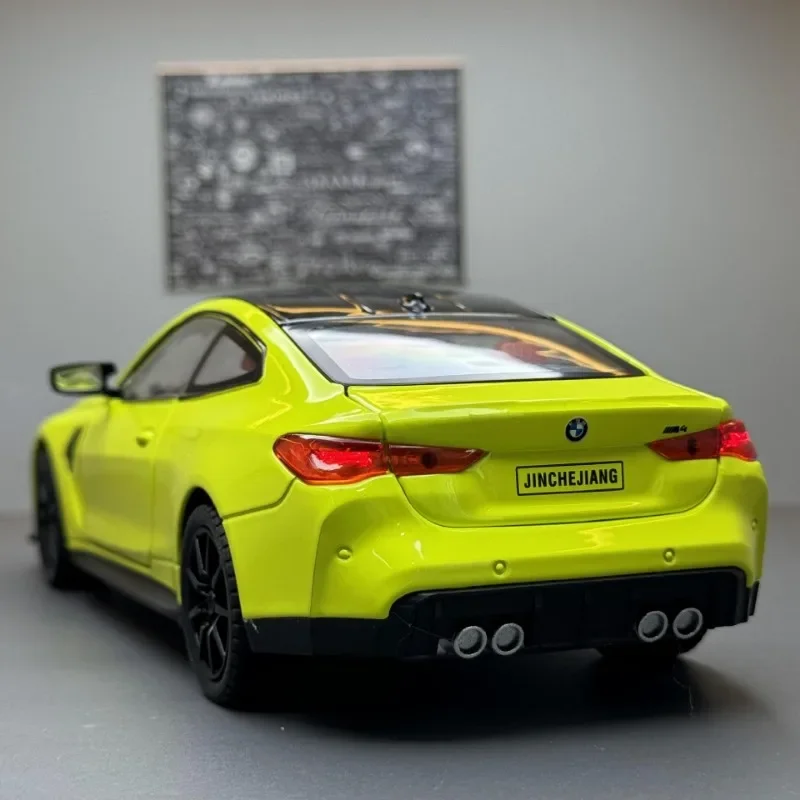 Simulation 1:24 BMW M4 Sport Car Model Alloy Diecast Toy Vehicle Children Boy Gift Collection Miniature Voiture Home Decor