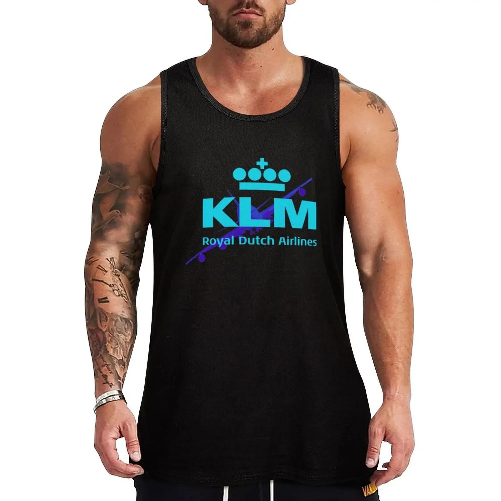 

KLM Royal Dutch Airlines Logo Cap Tank Top new in tops & t-shirt gym training accessories gym clothing