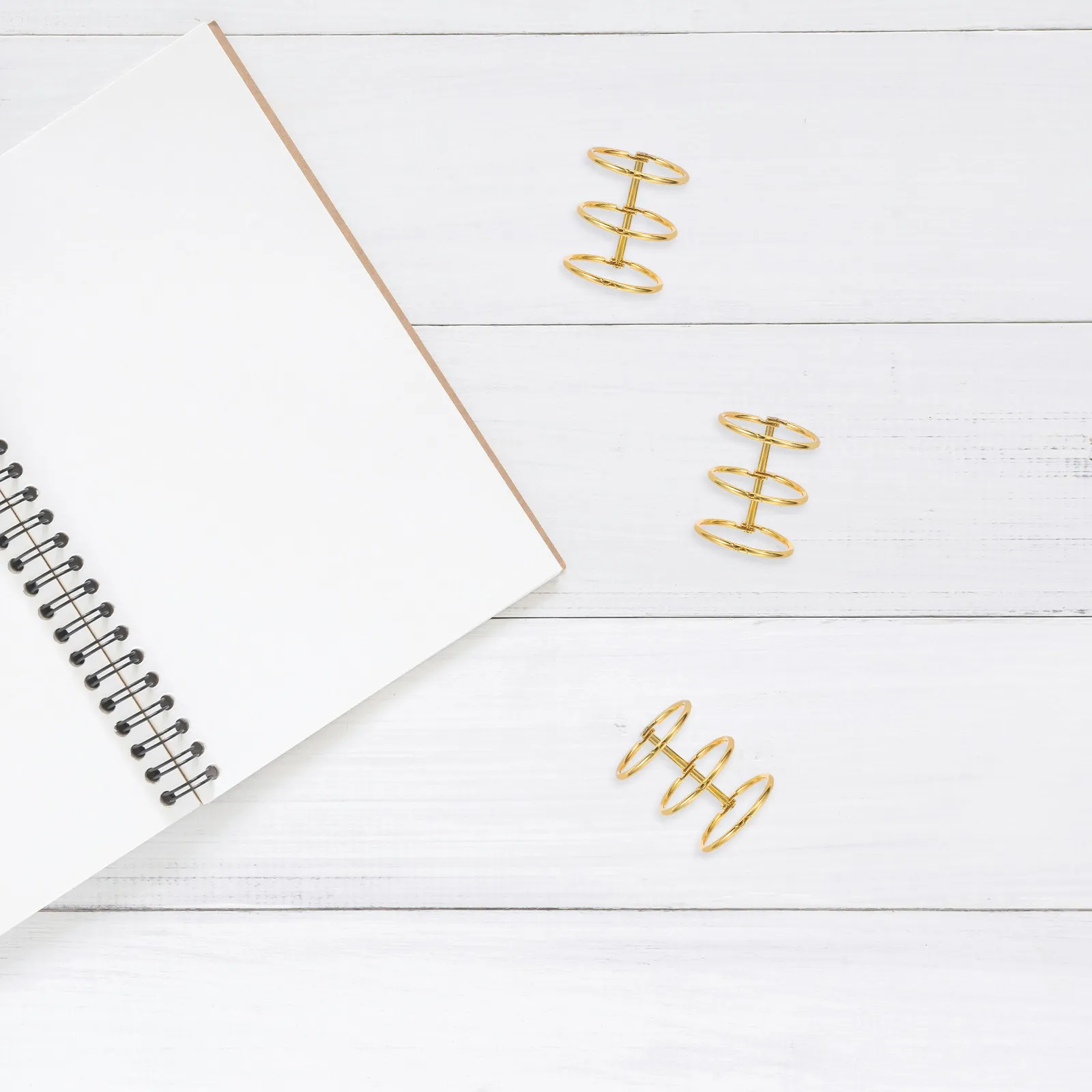 10Pcs Large Binder Rings 30Mm Metal Three-Hole Loose Leaf Rings for Flash Cards Note Cards Book Binding Office Supplies