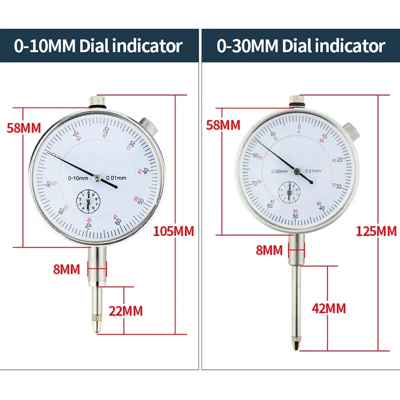 Dial Indicator Gauge Precision Tool 0-10mm Meter Precise 0-30mm Test High Quality Professional Tools