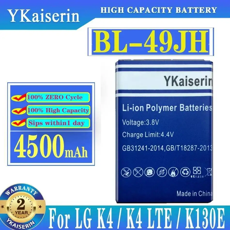 

For LG K4 Lte K130E K120E K120 K3 LS450 BL 49JH BL-49JH 4500Mah Mobile Phone Battery Reliable Power