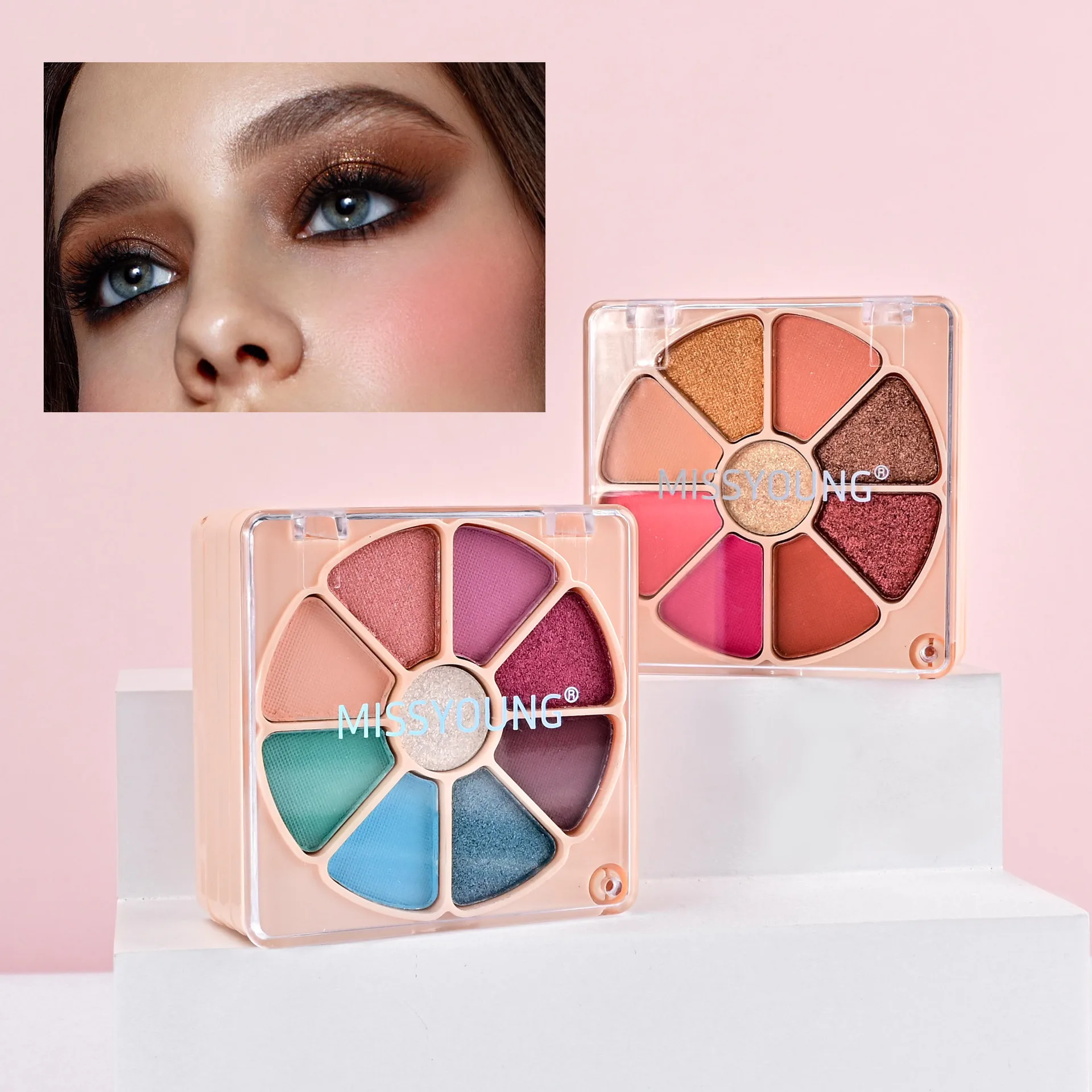 DJBS New 20 color eye shadow plate set Low saturation matte big ground shimmer powder eye shadow powder blusher glitter gift set