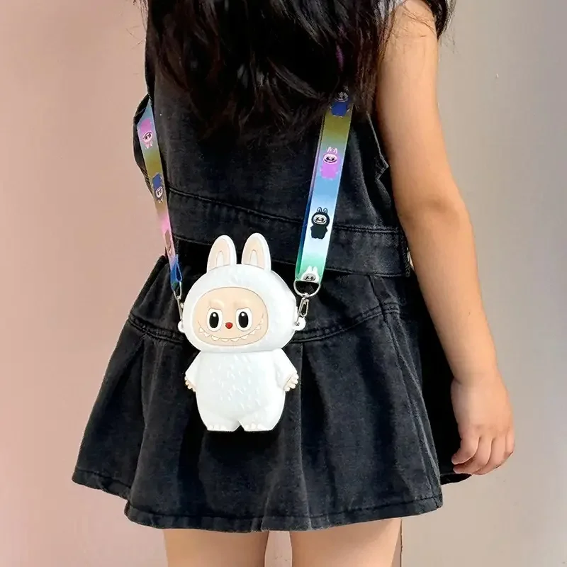 

Hot items Labubu Cartoon Silicone Bag Coin Purse Children'S Outings Crossbody Accessories Birthday Gifts Travel Portable