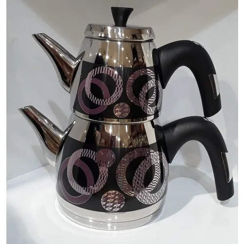 Heroes Azalea Mini Size Steel Teapot Set-Black