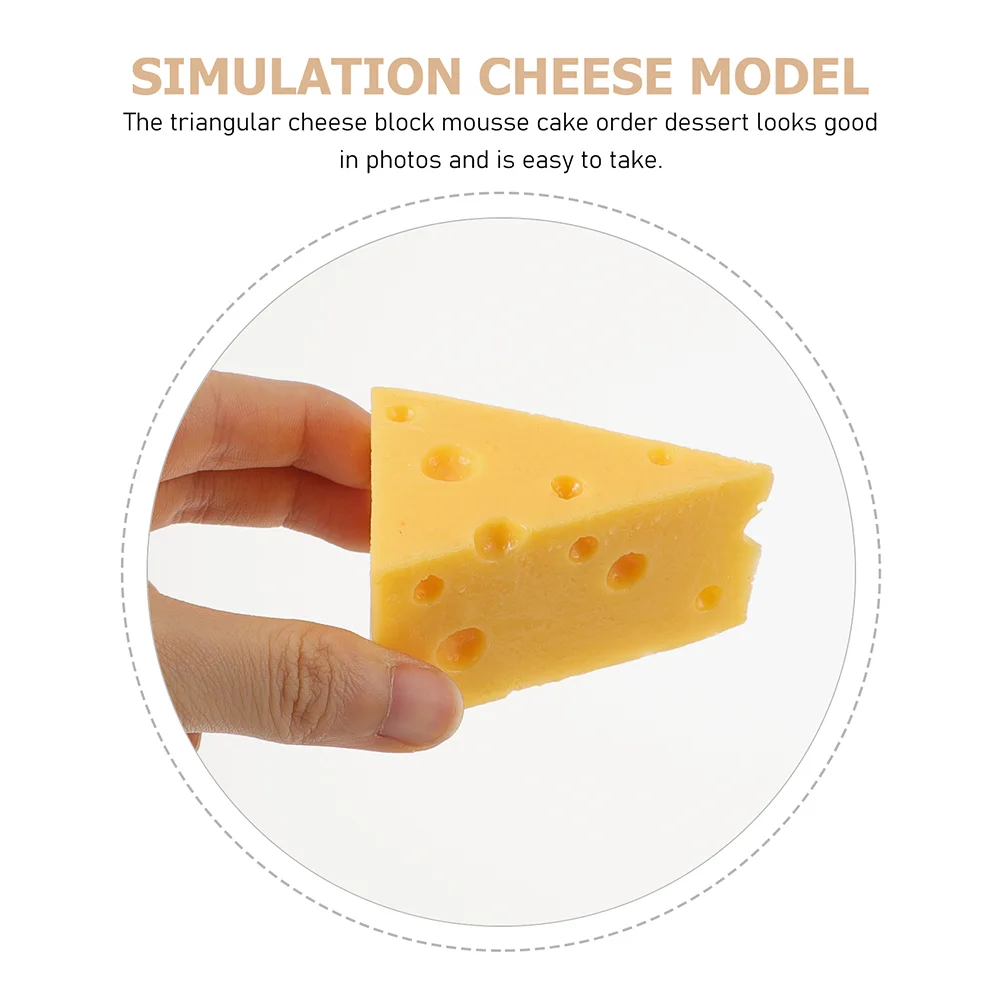 2 Pcs Simulation Cheese Model Food Toys Ornaments Cake Props Resin Realistic Play Child