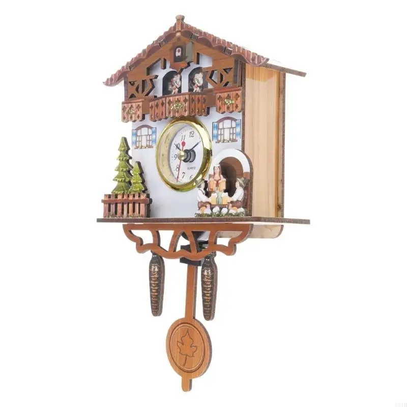 

581D Handcraft Cuckoo Clock Battery Operated Wall Clock Unique Charm Traditional Styles Clock Precise Timekeeping Clock