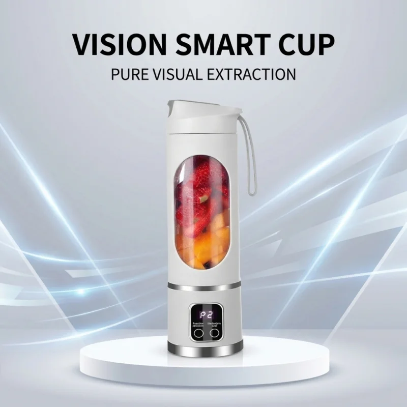 Portable USB Rechargeable Mini Blender & Juicer with Digital Display & 12-Blade System - Suitable for Travel, 3 Modes, USB- Oper