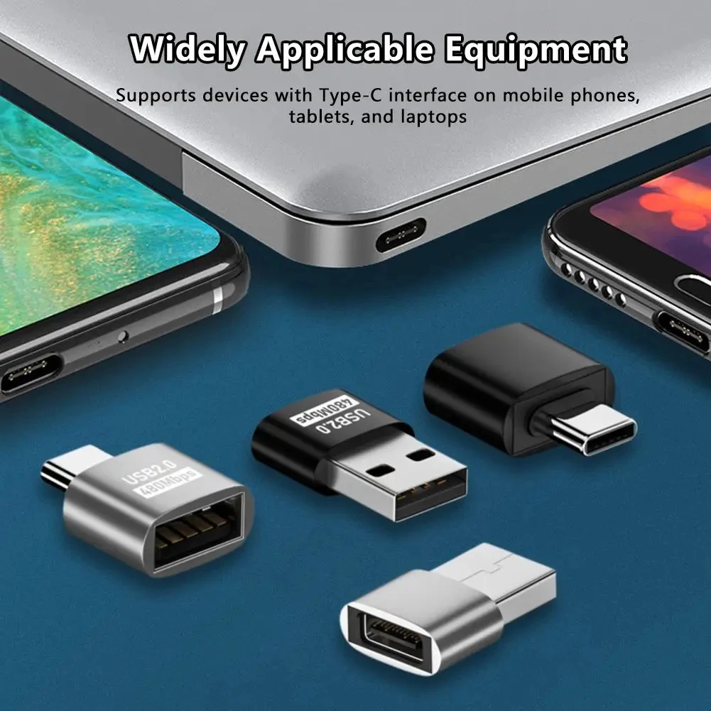 NNBILI جديد OTG محول نوع C ذكر إلى USB 2.0 موصل سالب محول جودة عالية نوع C إلى USB OTG القرص فلاش محول ﻿