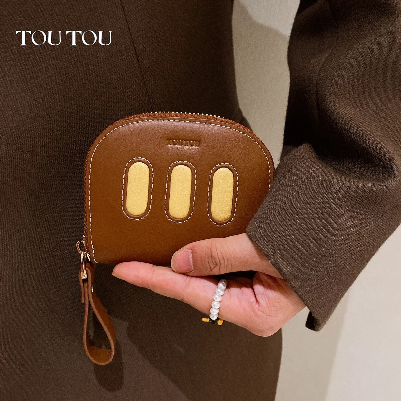 

TOUTOU Leather Card Holder Wallet For Women Multi-Slot Cute Large Capacity ID and Coin Purse RFID Protection Back To School Gift