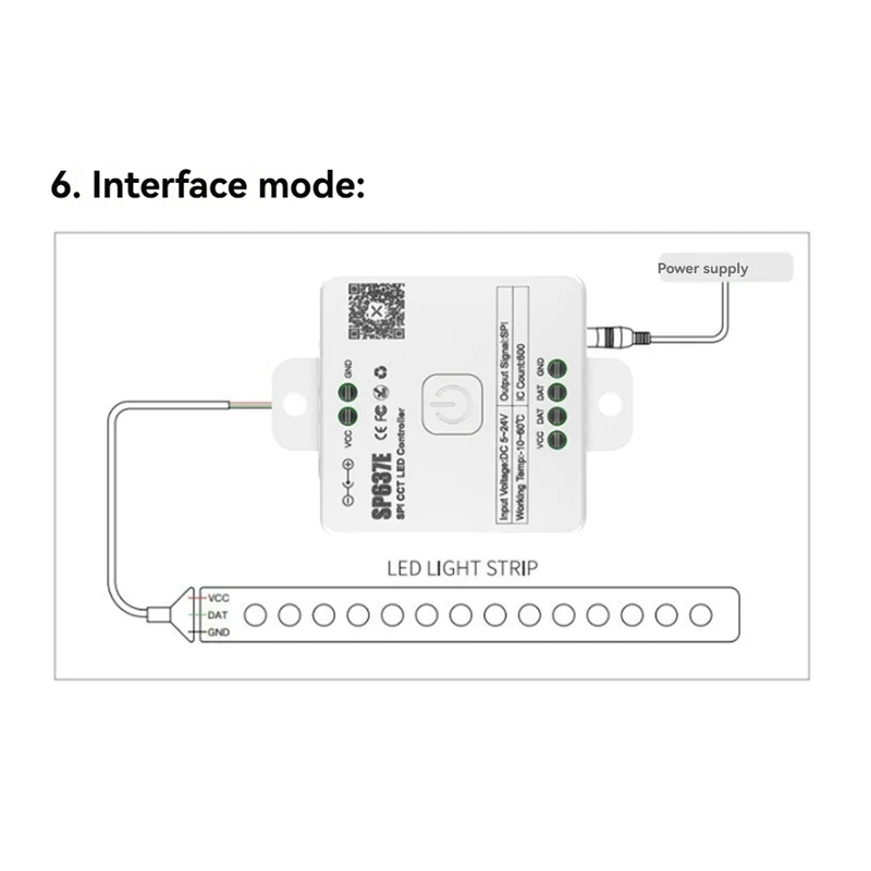 ABJY-And-SP637E SPI وحدة تحكم مزدوجة DC5-24V تدعم جهاز التحكم عن بعد باللمس 2.4G