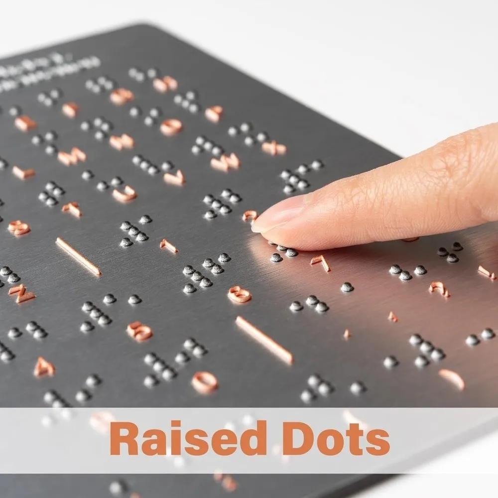 

Aluminum Braille Alphabet Board Professional with Raised Dots Tactile Letter Number Panel Efficient Easy To Use