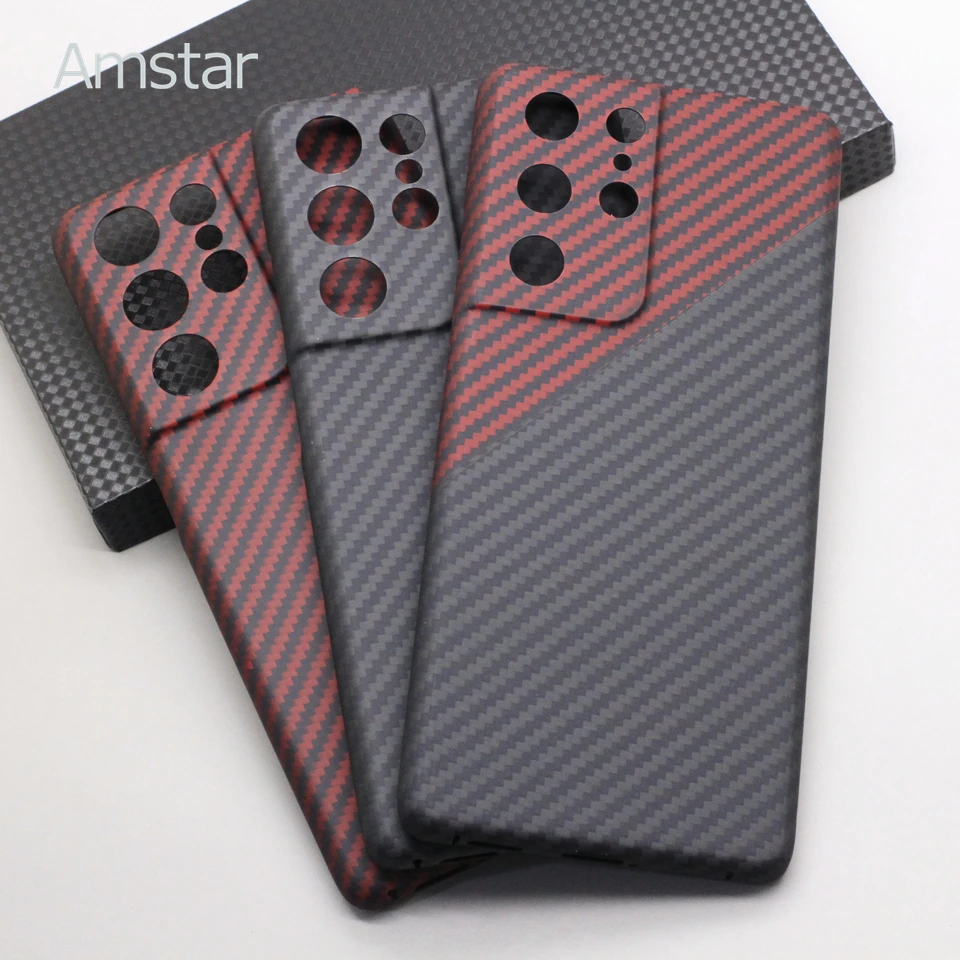 

Amstar Multi-color Real Carbon Fiber Protective Case for Samsung Galaxy S21 Ultra Ultra-thin Anti-fall Carbon Fiber Case Cover