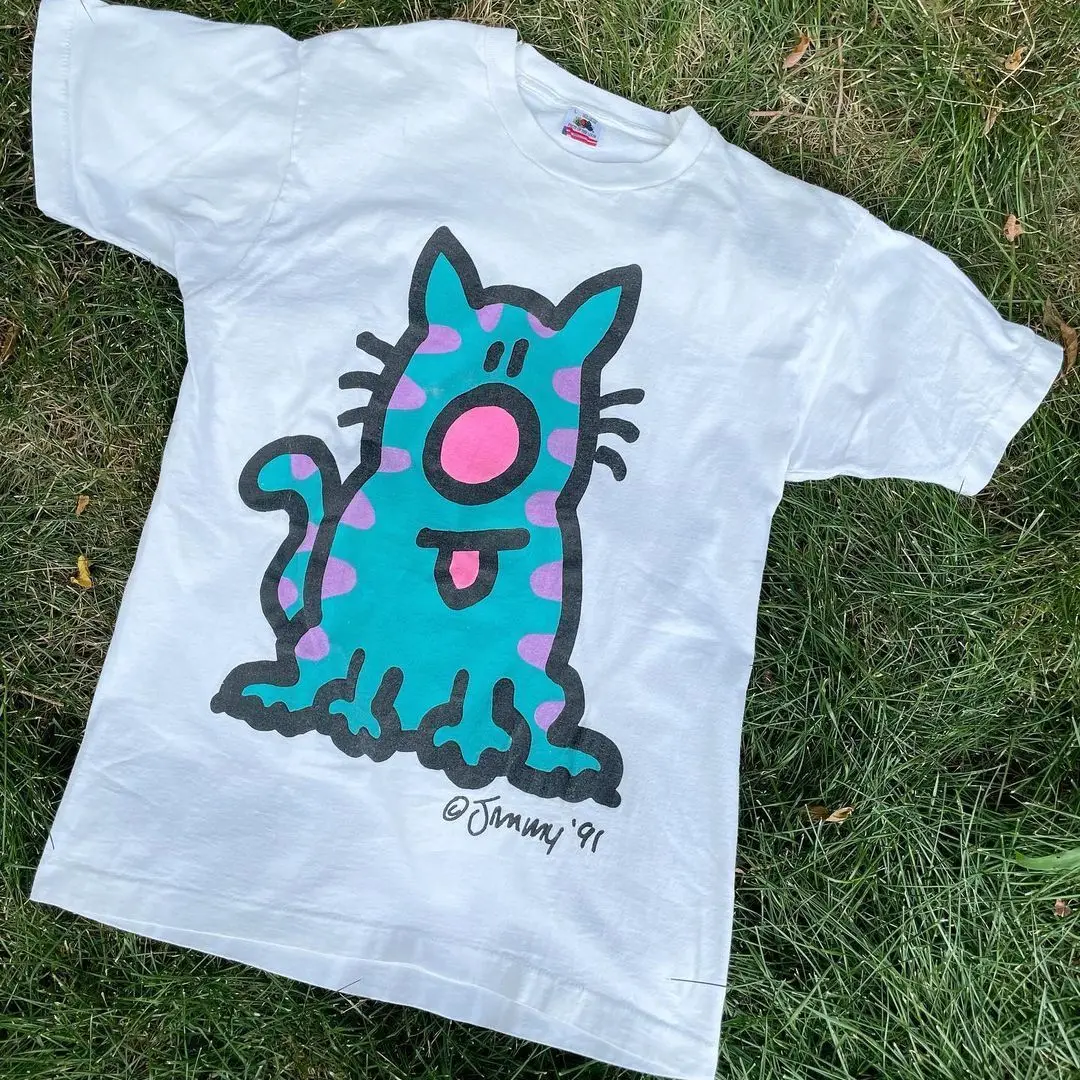 レトロアメリカン漫画カップル半袖-tシャツオーバーサイズ男性女性夏カジュアルファッション高級感ポケットハンカチ