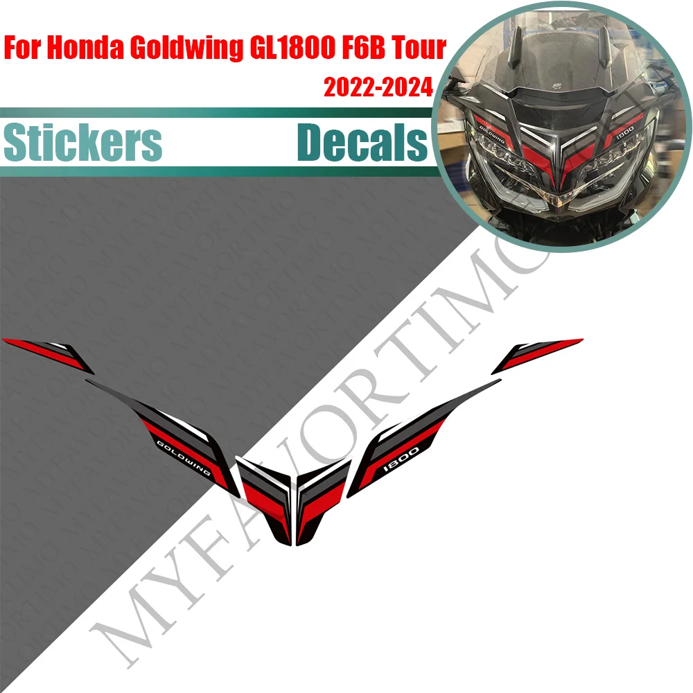 

For Honda Goldwing Gold Wing 1800 F6B Tour Moto Side Box Stickers Fairing Decals GL1800 2022 - 2024 Motorcycle Body Art Decals
