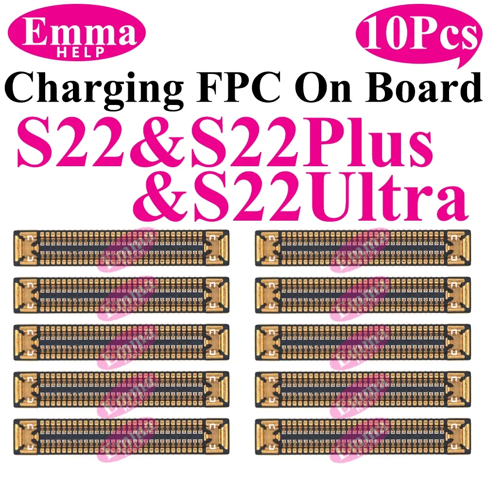 Conector FPC de carga USB a bordo, puerto de base para Samsung S23, S24, S22, Ultra, S21 Plus, Note 20, FE, S21FE, S10, 10 unidades