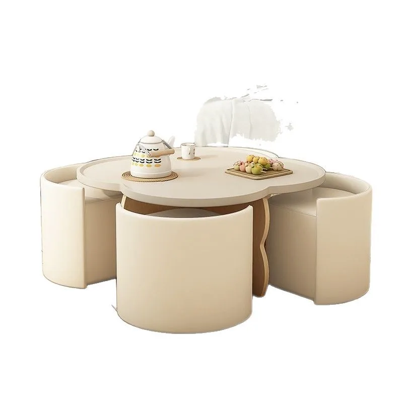

Cream style coffee table living room small apartment modern simple creative round tea table