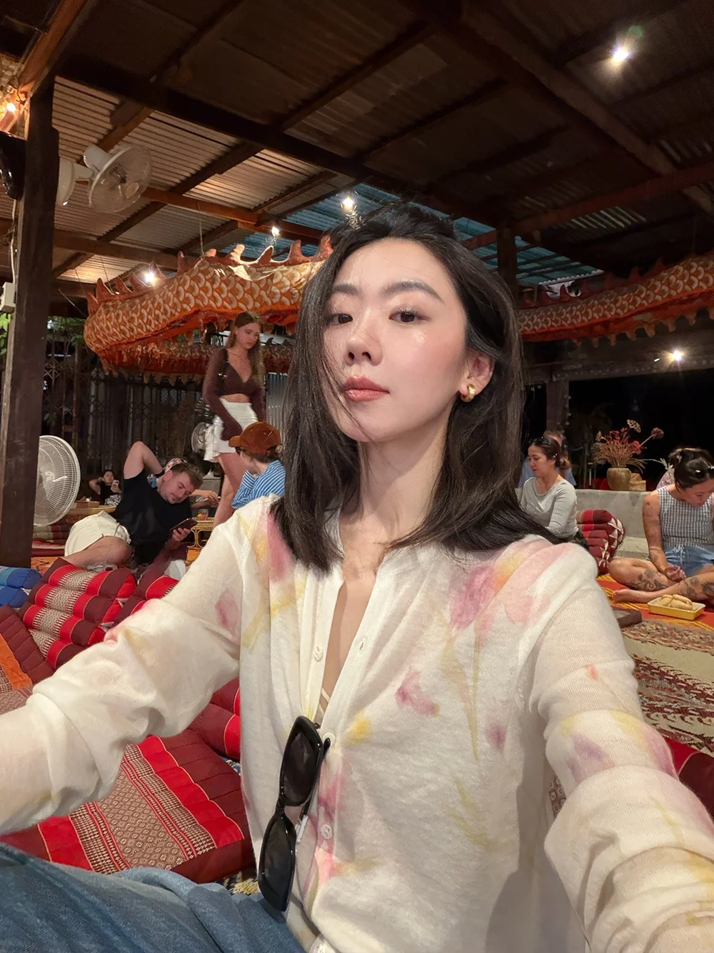 

Mannala Hand-Painted Watercolor Light Weight Super Soft Wool Knitted Sweater Q2644 Women's Spring Faion Casual Knitwear