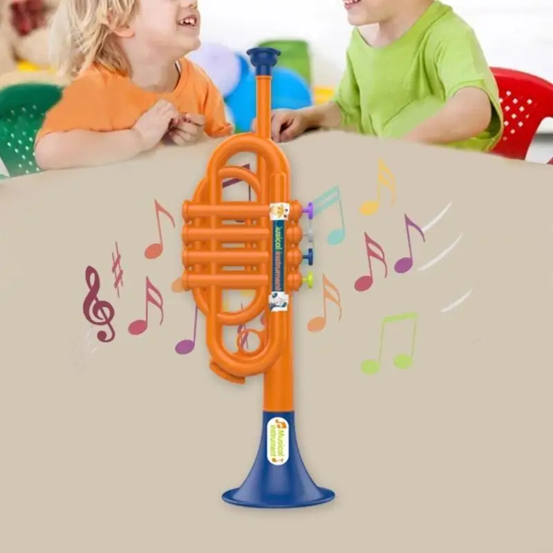 A5YC Musikalisches Trompetenspielzeug für Kinder fördert die Erleuchtung der Musik. Sicheres Musikinstrumentenspielzeug für