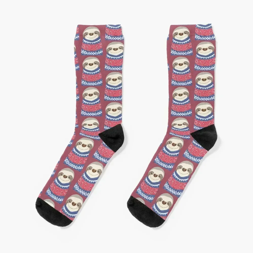 

Sloth in a Christmas Jumper Socks funny sock bright garter Lots Hiking boots Socks Women's Men's